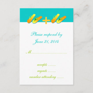 Flip Flops Destination Wedding RSVP Cards Blue