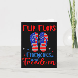 Flip Flops Fireworks And Freedom American Flag 4th Card
