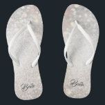 Flip Flops for the Bride<br><div class="desc">Crystal background with the word Bride on each flip flop. Can be customised.</div>