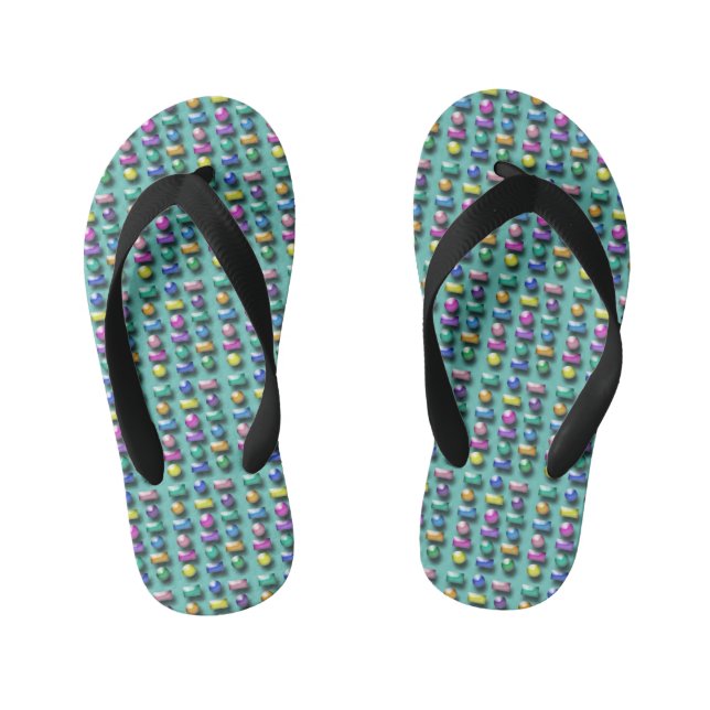 Flip Flops - Geometric Shapes in Colours (Footbed)