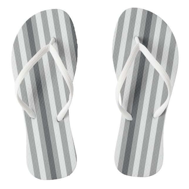 Flip Flops Grey & White Stripe (Footbed)