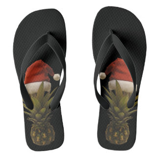 Flip Flops Hawaiian Pineapple Santa Hat
