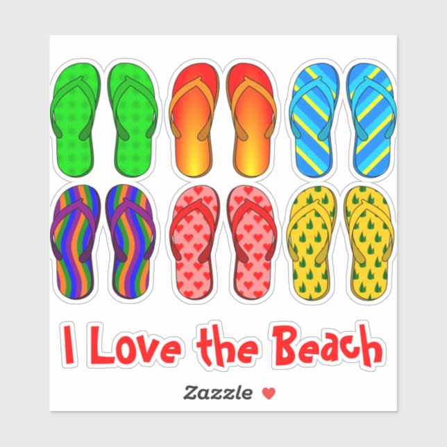 Flip Flops, I Love the Beach (Sheet)
