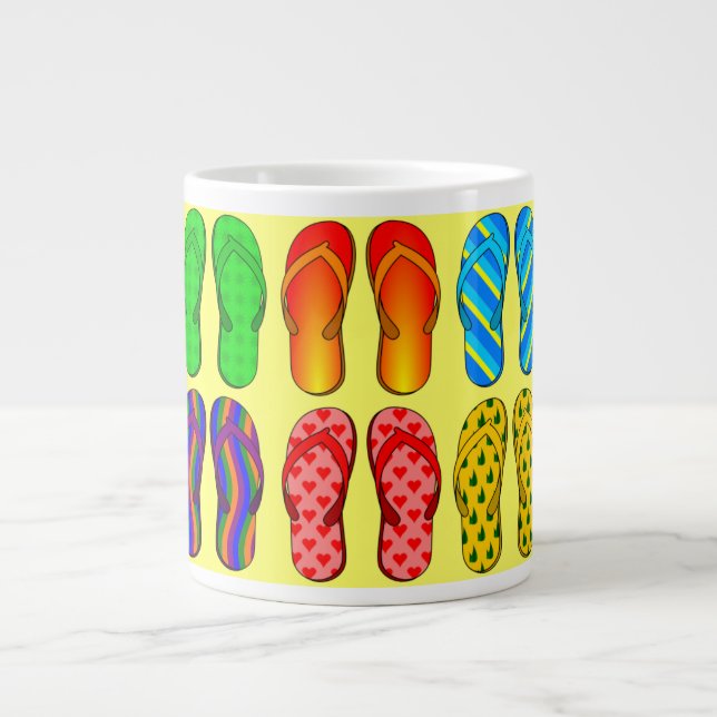 Flip-Flops...I love the beach! Large Coffee Mug (Front)