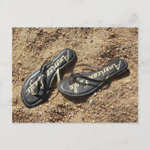 Flip Flops in the Sand Postcard