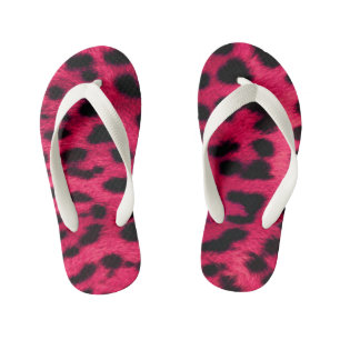 Flip Flops, Kids/Hot Pink Leopard Print Kid's Flip Flops