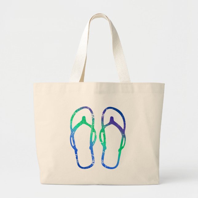 Flip Flops Large Tote Bag (Front)
