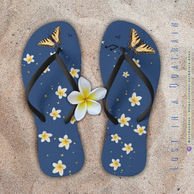 Flip Flops / Lost in a Quatrain by Adiela Akoo  (Lost in a Quatrain Flip Flops designd by Poet Adiela Akoo. Get it now with a matching tote & tshirt!)