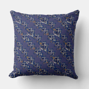 Flip Flops Navy Blue Pattern Cushion