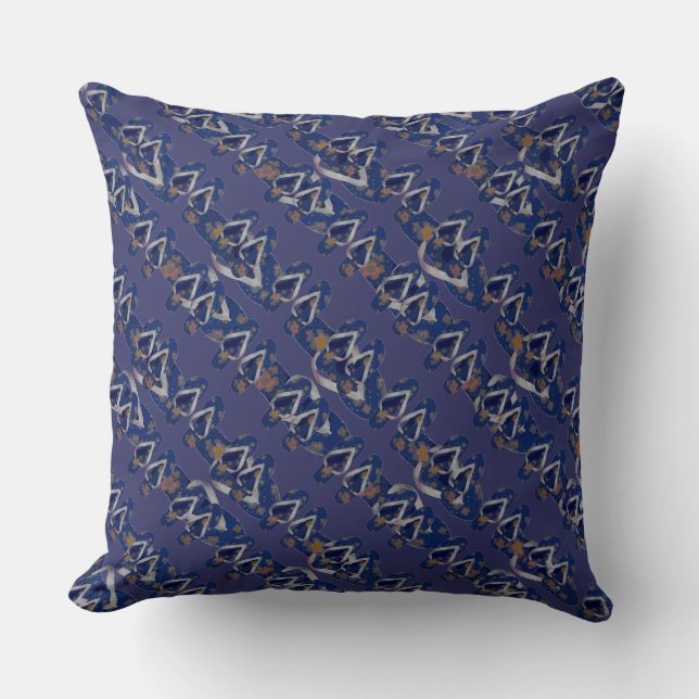 Flip Flops Navy Blue Pattern Cushion (Front)
