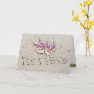 Flip Flops on Beach Retirement Card