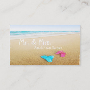 Flip Flops on Beautiful Beach Vacation Rental Business Card