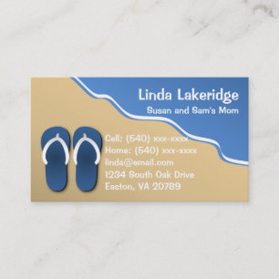 Flip Flops on the Beach Mummy Contact  Info Card