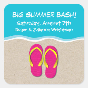 Flip Flops on the Beach Party Sticker