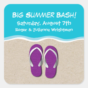 Flip Flops on the Beach Party Sticker