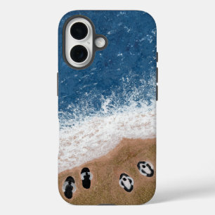 Flip Flops on the Beach Sand iPhone 16 Case