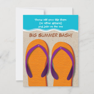 Flip Flops On the Beach Summer Party Invitation