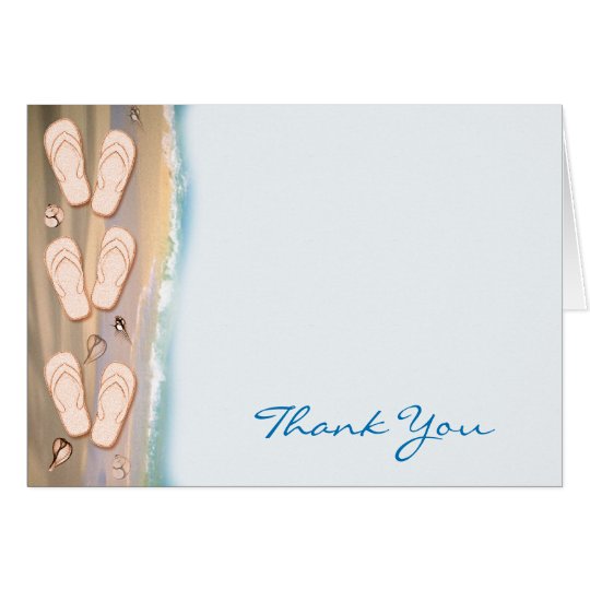 Flip Flops on the Beach Thank You Card