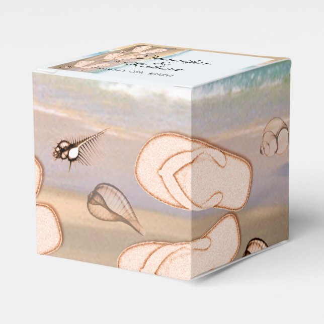 Flip Flops on the Beach Wedding Favour Box (Front Side)