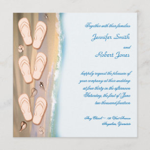 Flip Flops on the Beach Wedding Invitation