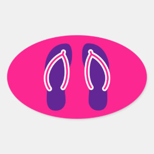 Flip Flops Oval Sticker