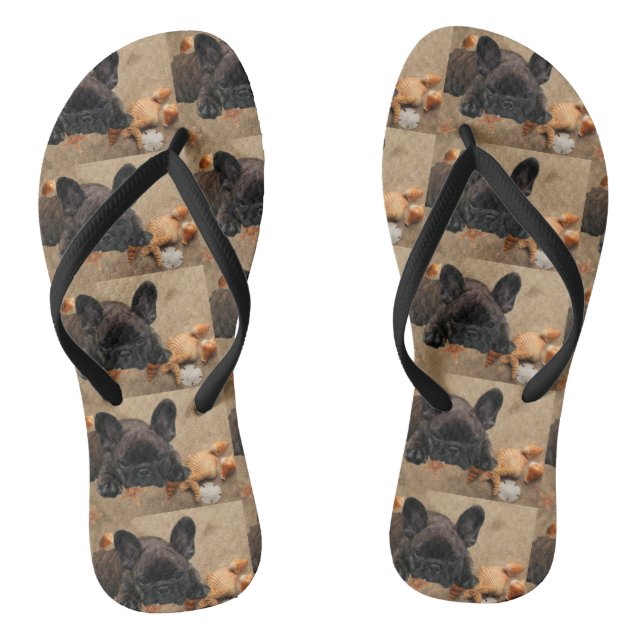 Flip Flops pair french bulldogge (Footbed)