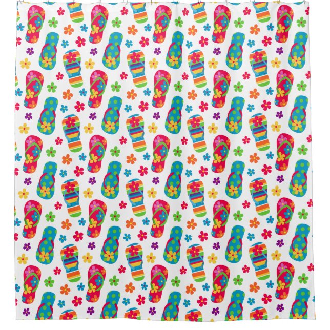 Flip Flops Pattern Shower Curtain (Front)