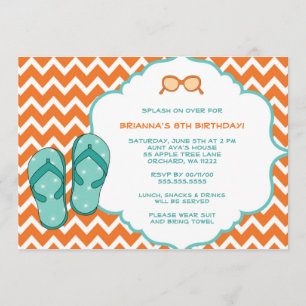 Flip Flops Pool Party Invitation