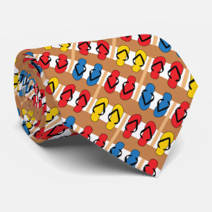 Flip Flops Primary Colours Stripes Tie