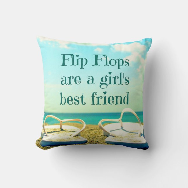 Flip Flops Quote Pillow (Front)