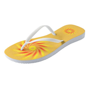 Flip Flops - Red and Yellow Pinwheel