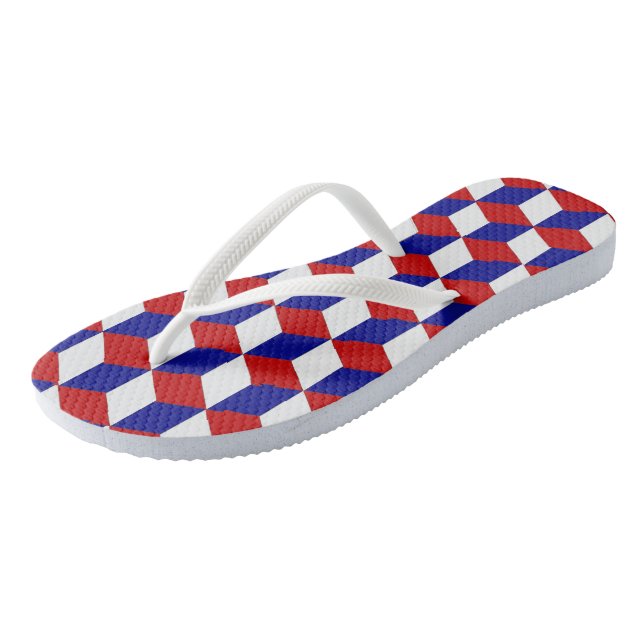 Flip Flops - Red, White, and Blue Blocks (Angled)