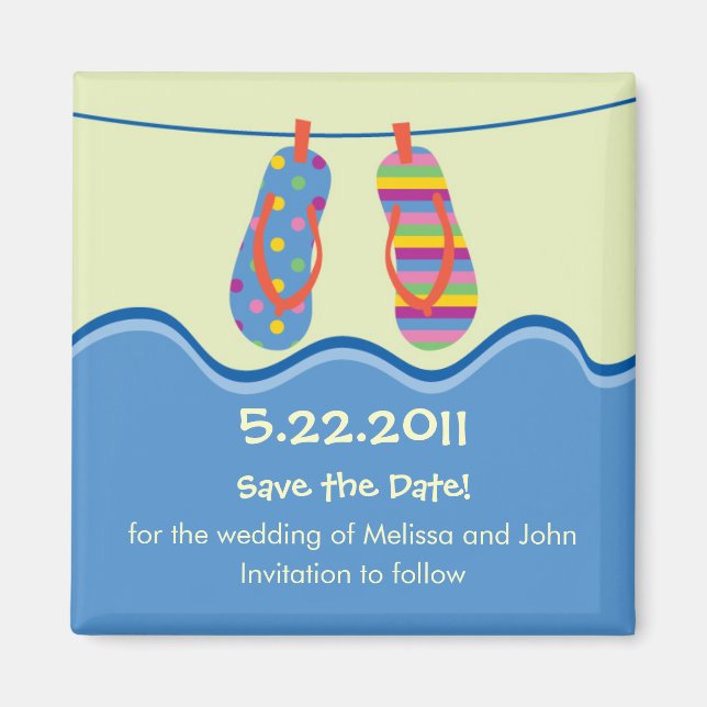 Flip Flops Save The Date Magnet (Front)