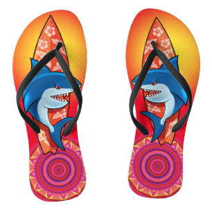 Flip Flops Shark surf hippy boho Reds
