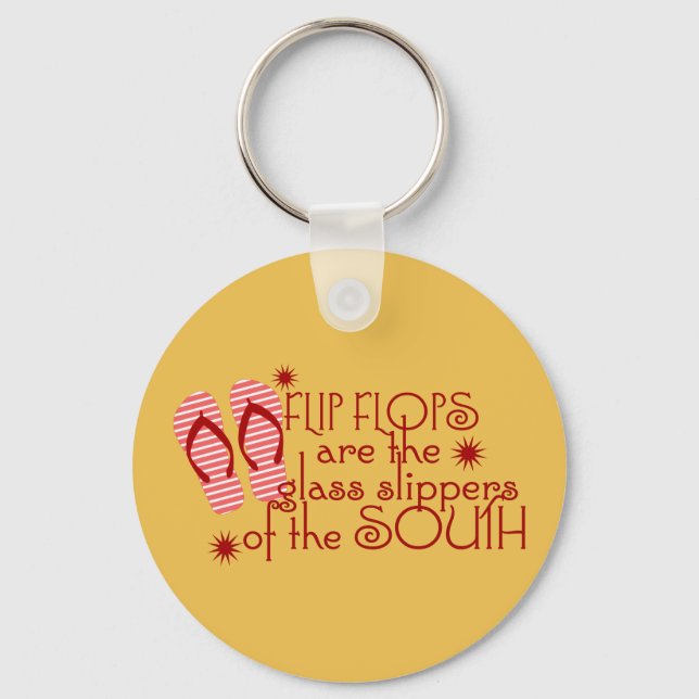Flip Flops...Slippers of the South Key Ring (Front)