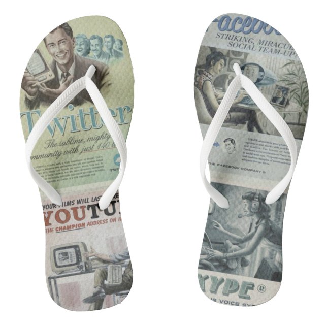 Flip Flops Social Media (Footbed)