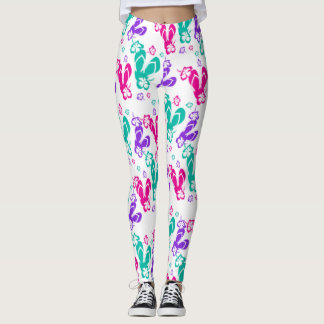 Flip Flops Summer Flower Leggings