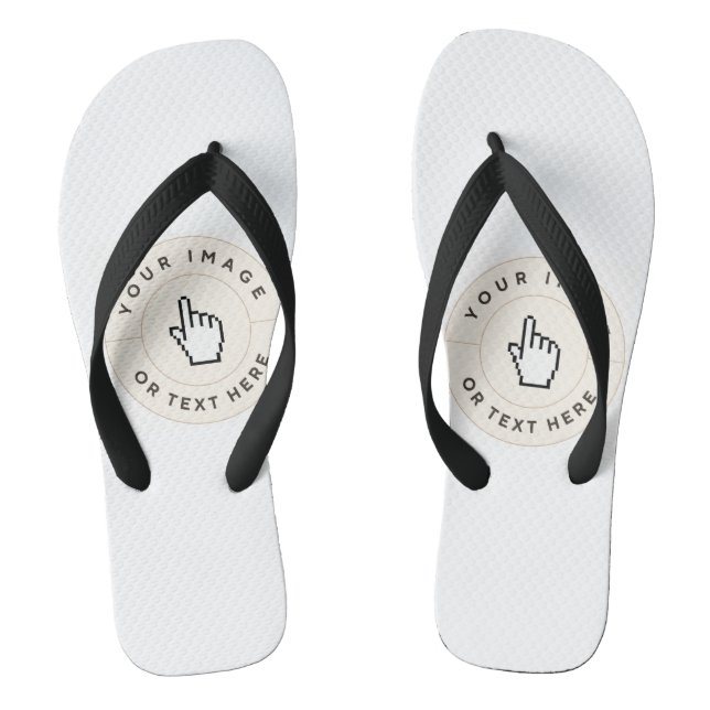 Flip Flops Wide Straps - Custom (add image/text)  (Footbed)