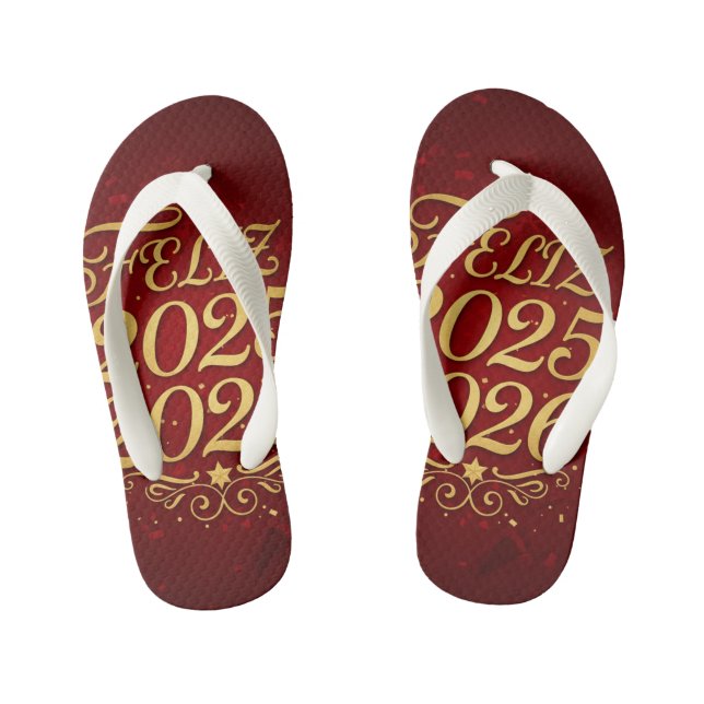 Flip Flops with "Happy 2025-2026" Design | C (Footbed)