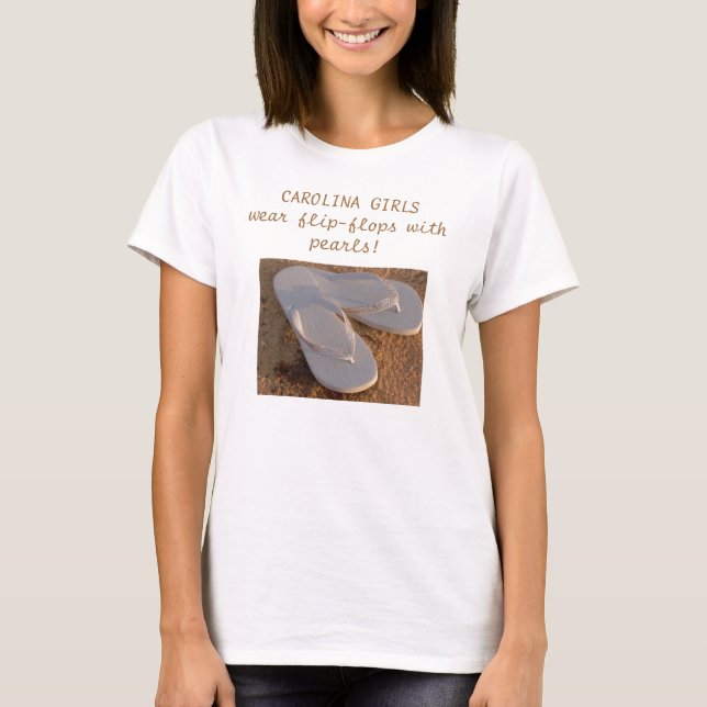 Flip-flops With Pearls T-Shirt (Front)