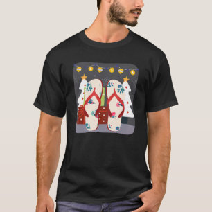 Flip Flops Xmas Hawaiian Tropical Summer Christmas T-Shirt
