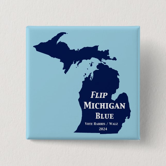 Flip Michigan Blue in 2024 15 Cm Square Badge (Front)
