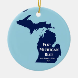 Flip Michigan Blue in 2024 Ceramic Tree Decoration