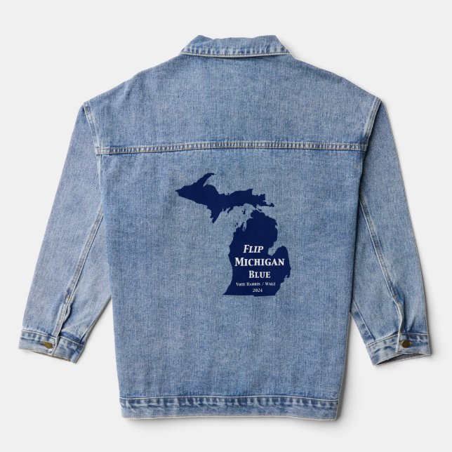 Flip Michigan Blue in 2024 Denim Jacket (Back)