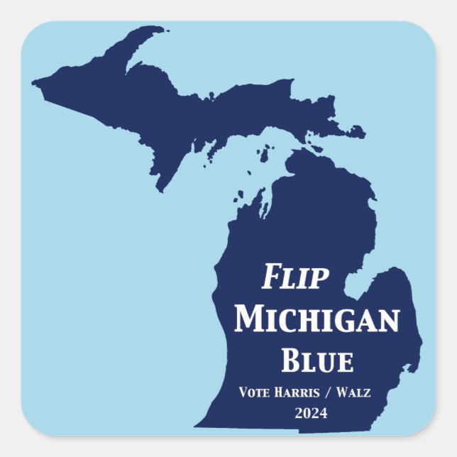 Flip Michigan Blue in 2024 Square Sticker (Front)