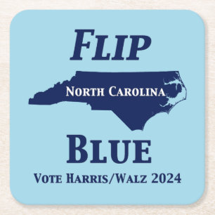 Flip North Carolina Blue in 2024 Square Paper Coaster