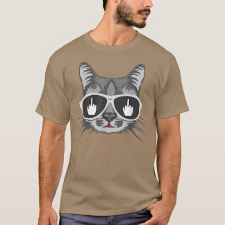 Flip Off Cat, Middle Finger Cat  T-Shirt