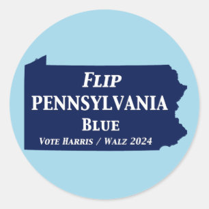 Flip Pennsylvania Blue in 2024 Classic Round Sticker