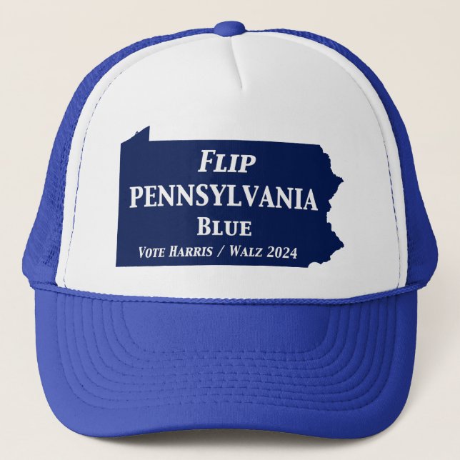 Flip Pennsylvania Blue in 2024 Trucker Hat (Front)