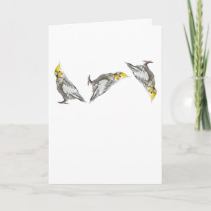 Flip the Bird Cockatiel Funny Dad Joke Silly Ha Ha Card